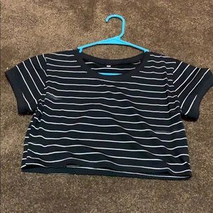 Black and white stripped crop top